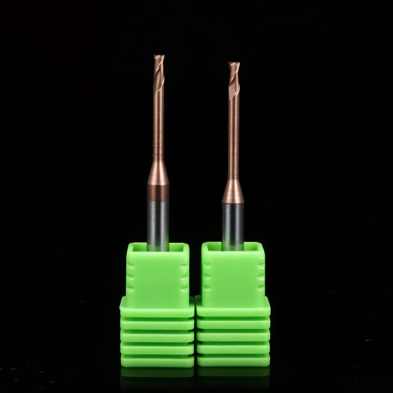 

0.2-3MM Precision miniature CNC carbide milling cutters deep groove milling cutters mold steel long neck coated End mill milling