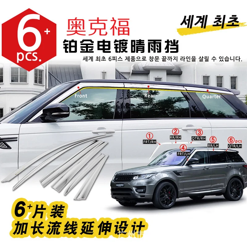 

Chrome Door Rain Visor Side Window Deflector Shade Sun Wind Shield Silver Trips Eaves for Honda Breeze