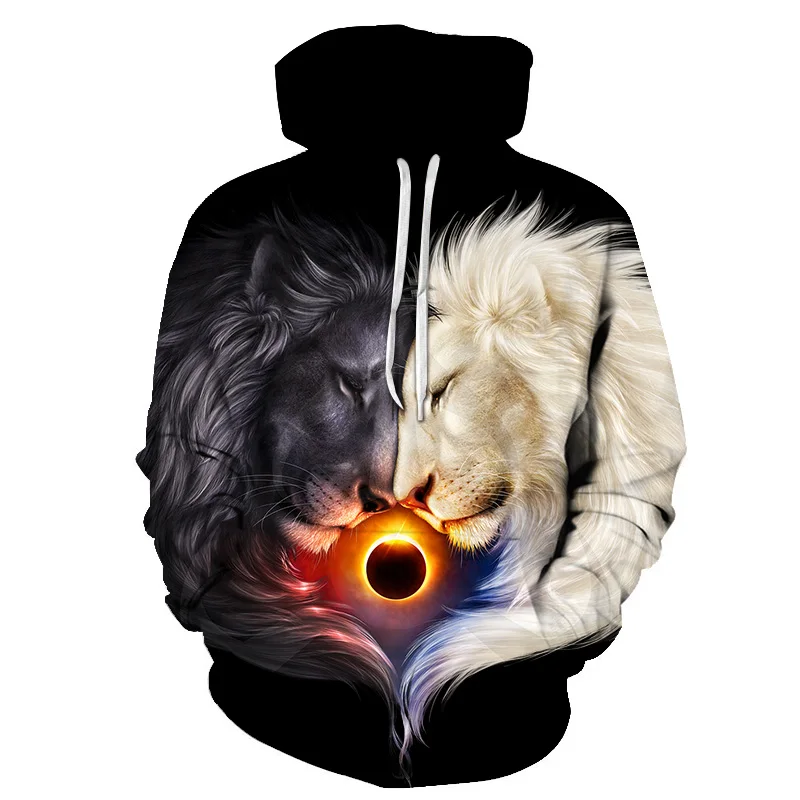 

Novelty Flame Lion Hoodie Men's Animal Clothing Hoodie Funny Sweatshirt 3d Print Sportswear Unisex Clothing Autumn Winter Jacket