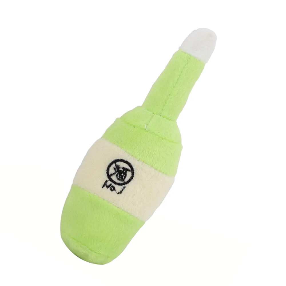 Dog Chew Toy Sound Plush Pet Puppy Toys Squeaky Bottle Shape Soft Pets Bite Chewing (Red) | Дом и сад
