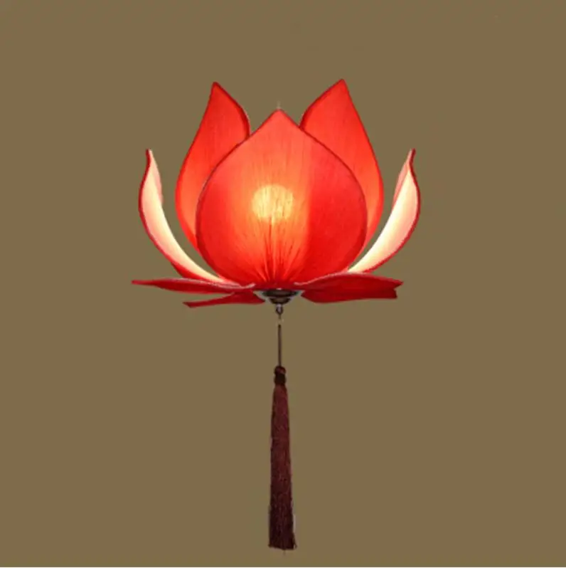 Новая китайская тканевая люстра Zen классическая лампа лотоса висячий зал