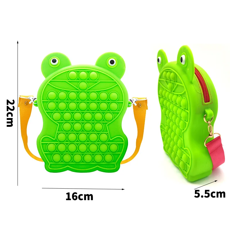 

Модная зеленая лягушка Bolsa, игрушки для детей, сумки, кавайные пузырьки, антистрессовая игрушка, Радужный Кошелек для монет, простой чехол