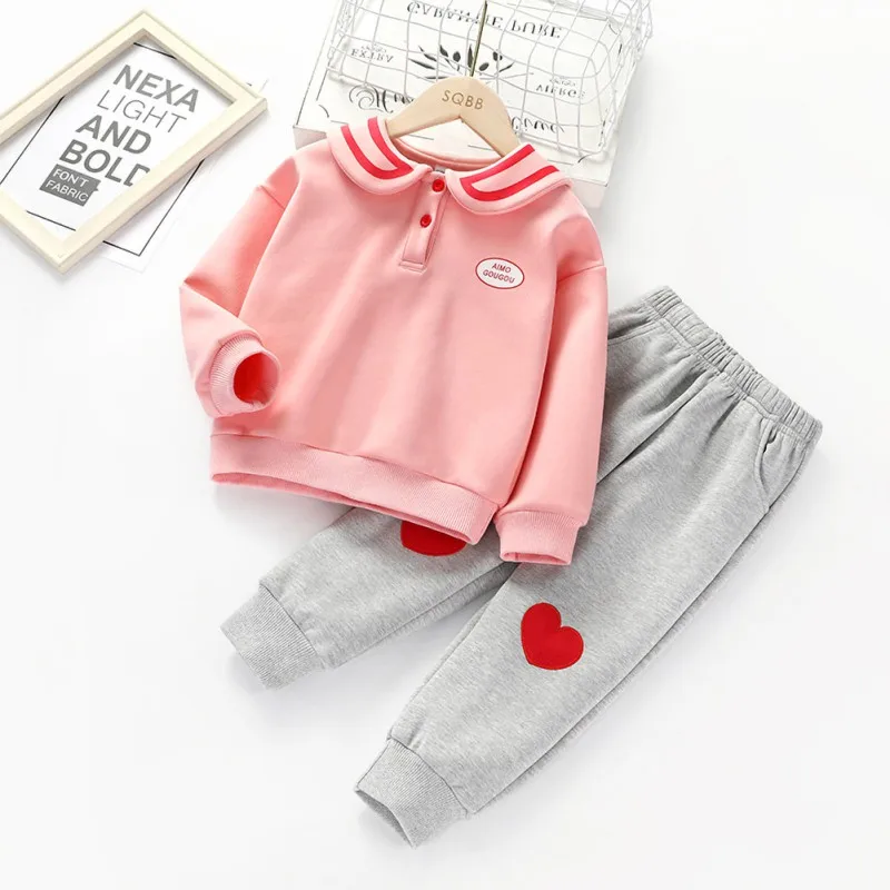 Осенние комплекты повседневной одежды для детей свитшот с длинным рукавом