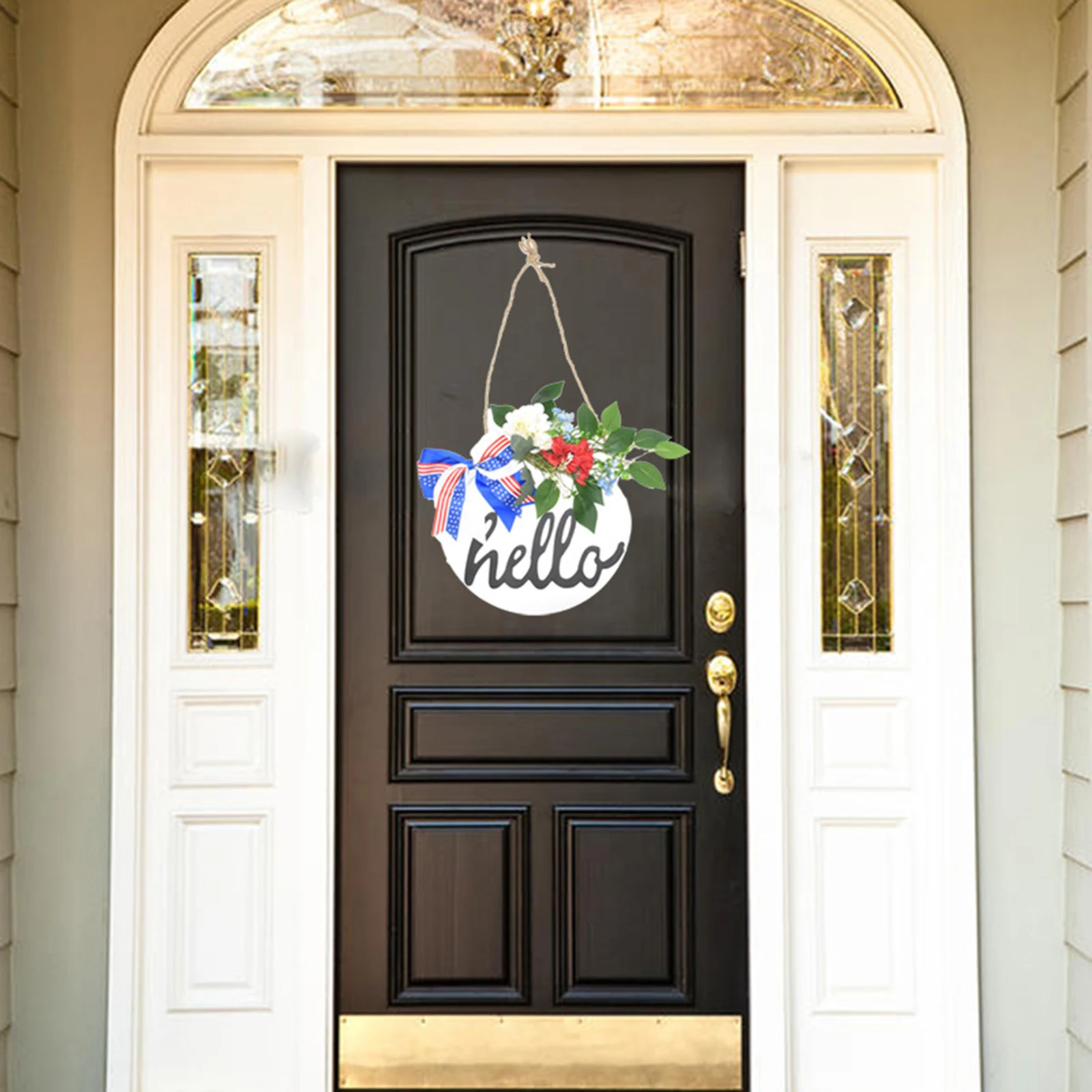 

11.8 inches American Flag Floral Wreath Patriotic Decorations 4th of July Independence Day Memorial Day Flag Day Hanging Decor