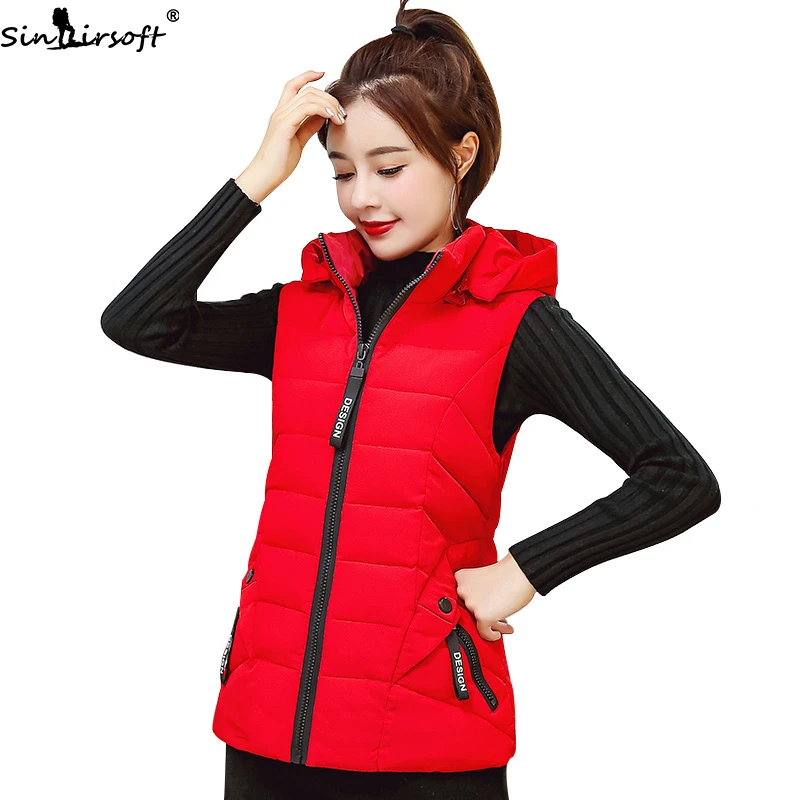 Женский жилет размера плюс зимняя куртка с карманами пальто капюшоном теплый