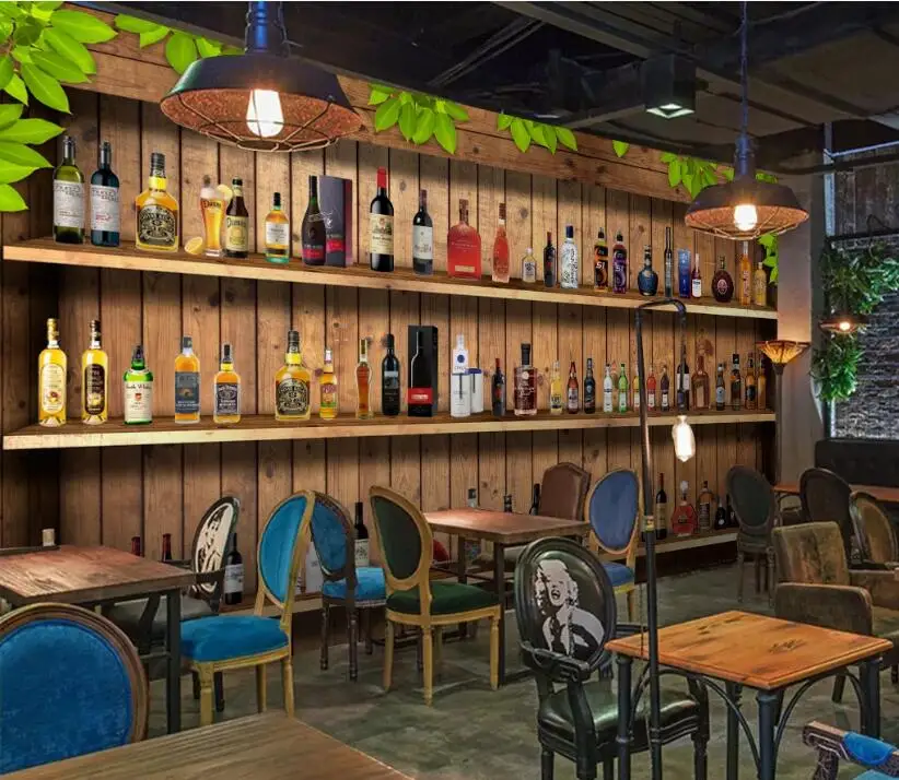 Настенные обои CJSIR на заказ фоновая полка для бутылок Декор дома и ресторана