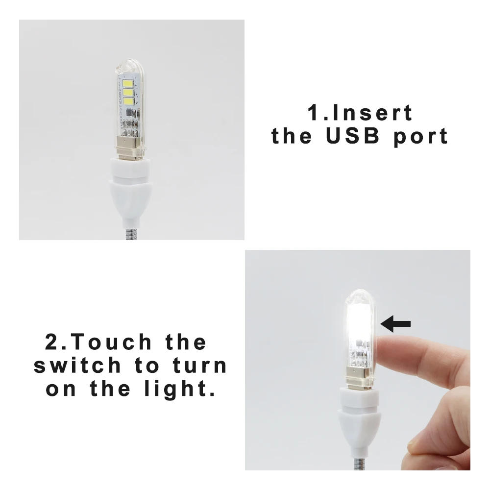 Светодиодный светильник для чтения с сенсорным выключателем переносная лампа 3