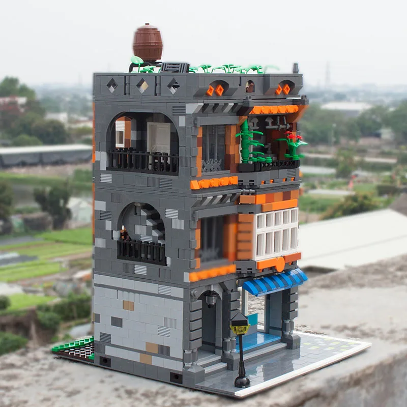 DHL Theuniquebrick Street View MOC строительные блоки фрукты кондитерский магазин совместимые