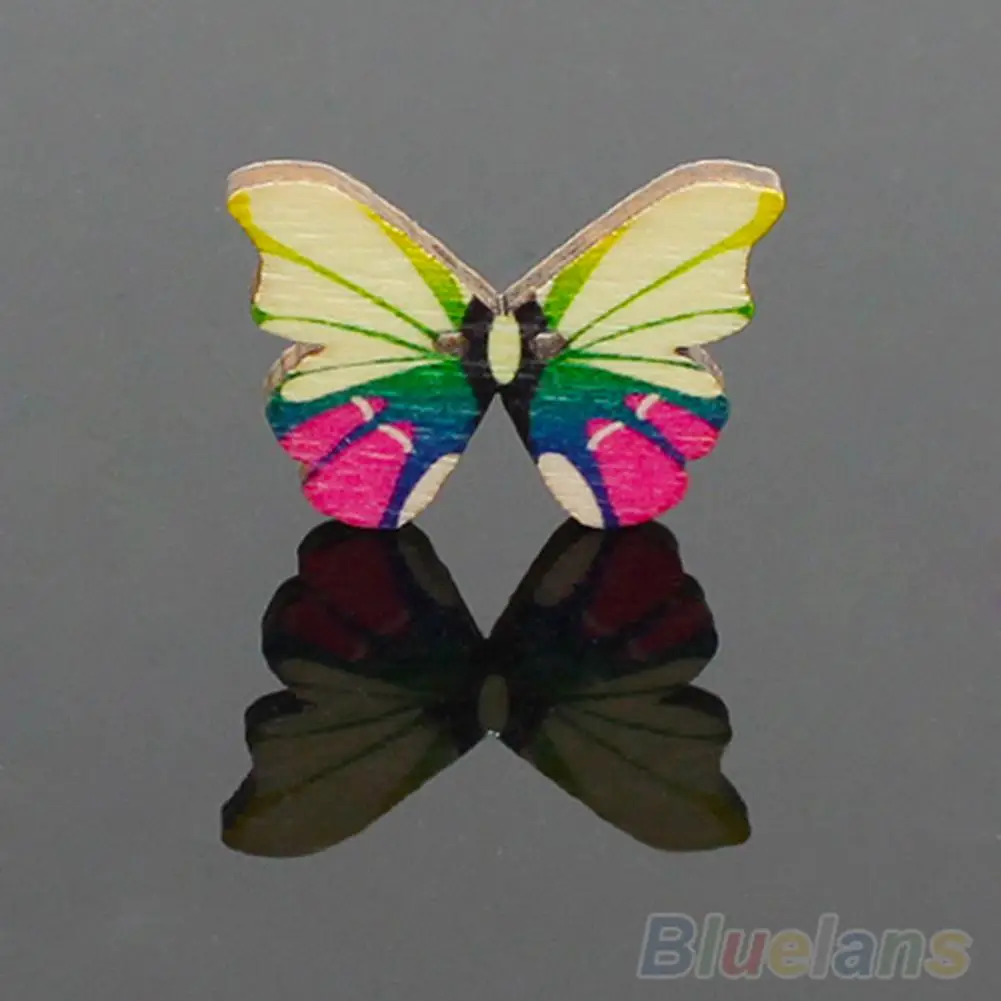 

50pcs Pretty Butterfly Mixed 2Hole Wooden Buttons Christmas DIY Decor Child Clothes Sewing Buttons Crafts Scrapbooking Access