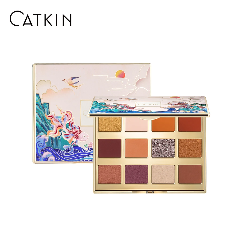 

CATKIN Eyeshadow Palette Makeup, Matte Shimmer 12 Colors, Highly Pigmented, Creamy Texture Natural Bronze Neutral Cosmetic Eye S