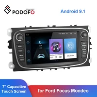 podofo 7 android 9 1 car radios 2 din gps wifi multimedia player auto audio player for fordfocuss maxmondeo 9galaxy c max