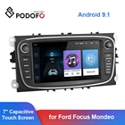 Автомагнитола Podofo, 7 дюймов, Android 9,1, 2 Din, GPS, Wi-Fi, мультимедийный плеер, автомобильный аудиоплеер для FordFocusS-MaxMondeo 9Galaxy C-Max