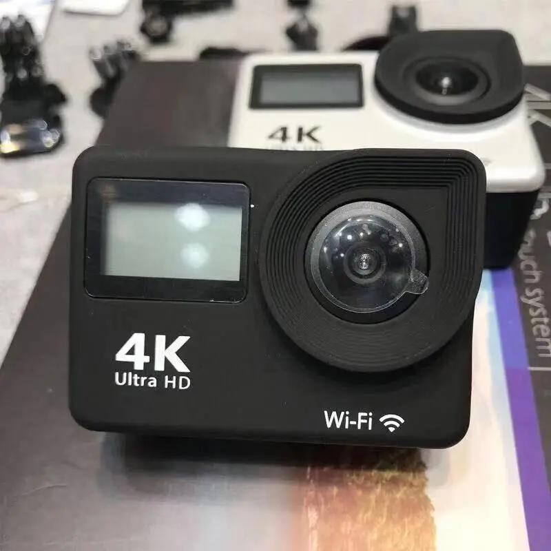 Скидка Сенсорный экран Экран 4K экшн Камера WI-FI двойной Экран 12MP шлем Камера возможностью погружения на глубину до 30 м Go Водонепроницаемый Pro Спорт DV...