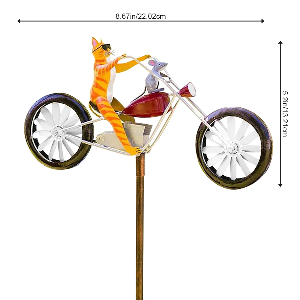 

Wind Spinner Garden Animal Riding Windmill Decoration Vintage Bicycle Metal Windmill Animal Motorcycle Garden Lawn Decoration
