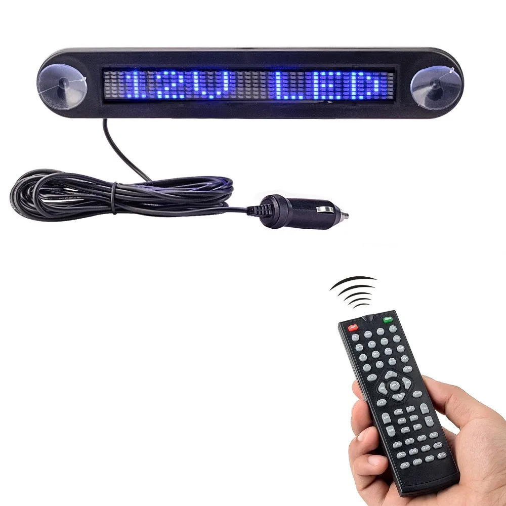 

12V 30cm Car Led Sign Remote Programmable Scrolling Advertising Message display board Car rear window Moving signs