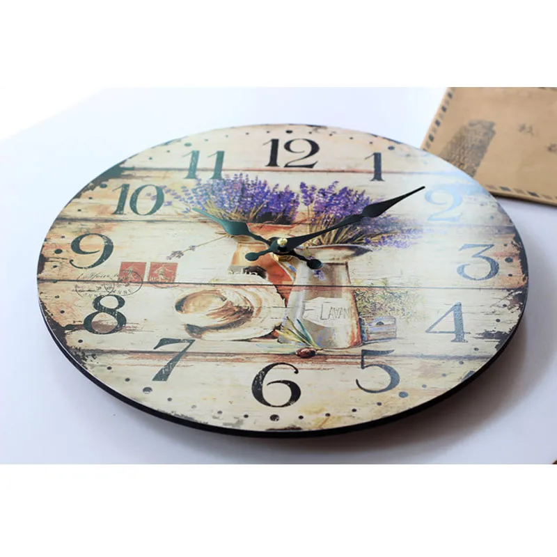 Бесшумные круглые Настенные часы Лавандовые декоративные настенные для детей
