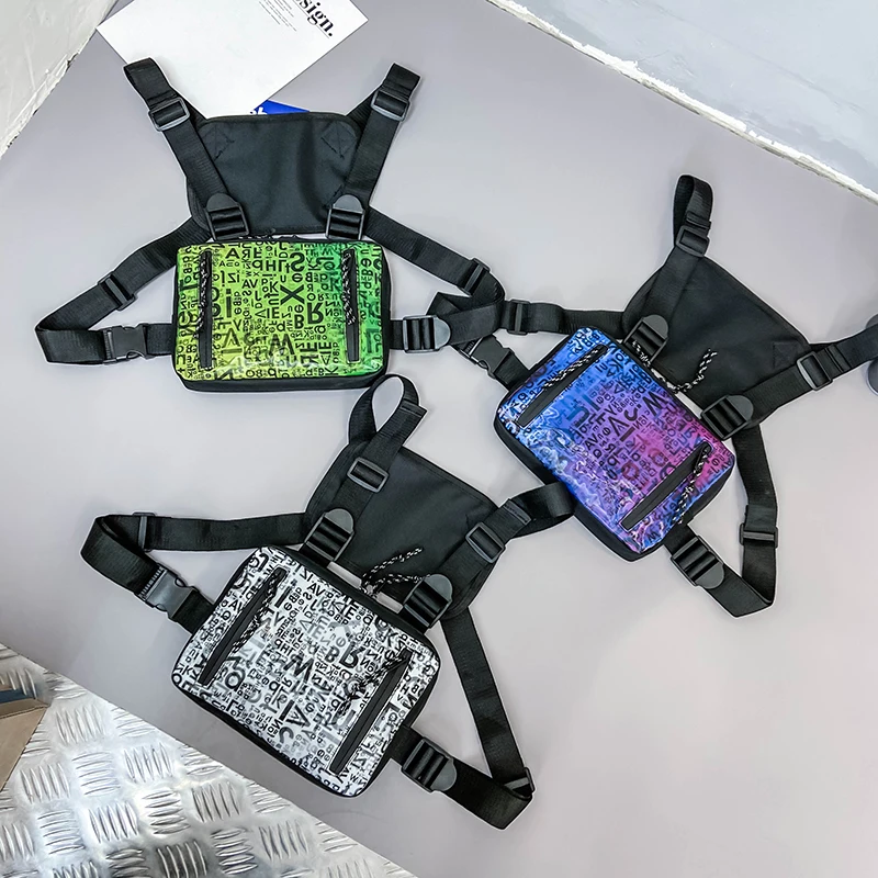 Нагрудная сумка для мужчин уличные тактические сумочки светоотражающие