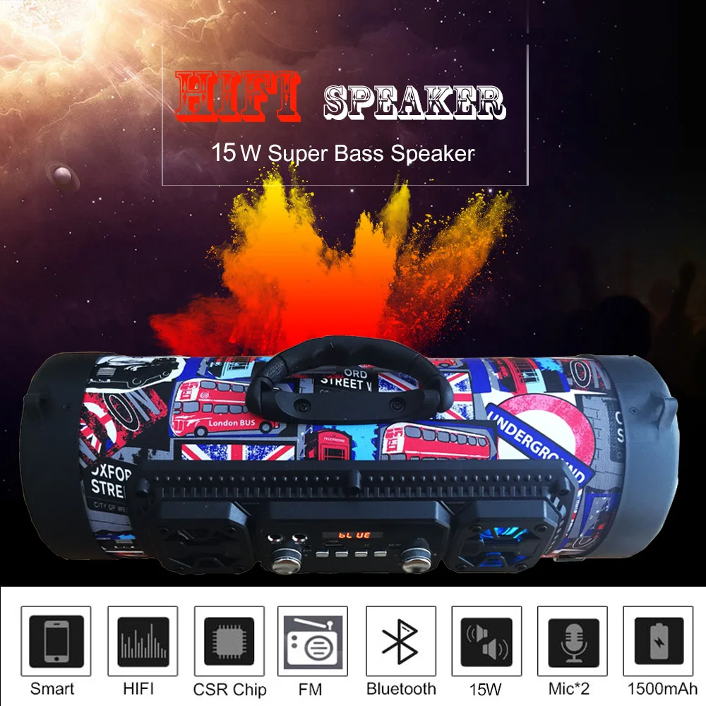 Hifi портативный Bluetooth уличный динамик FM радио движение KTV 3D звук беспроводной