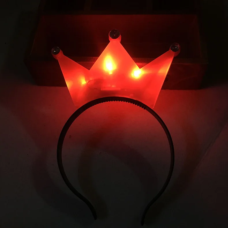 red Красочный тиара корона принцессы светодиодный мигающий повязка на голову для детей и взрослых светильник аксессуары для волос Rave светящиеся вечерние принадлежности - Цвет: red