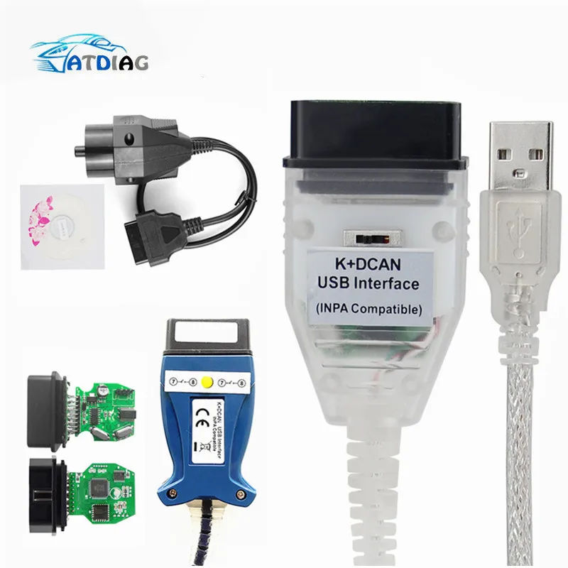 Лучшее качество для BMW INPA K DCAN + может чип FTDI USB диагностический Интерфейс