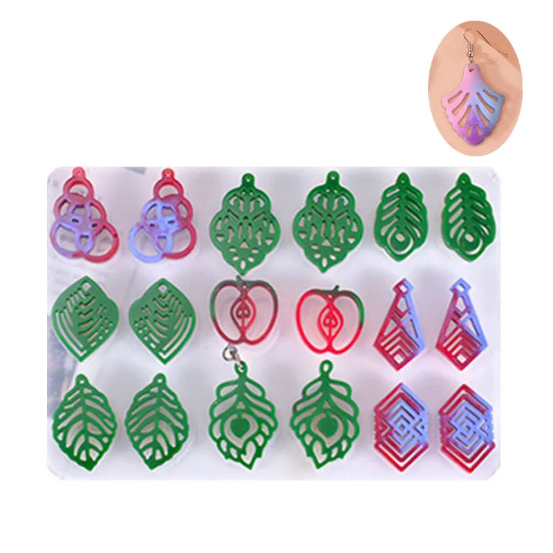 

Silicone Mold DIY Earrings Necklace Pendant Epoxy Resin Mold Geometric Heart Pendant Mould Resin Molds Drop Dangle