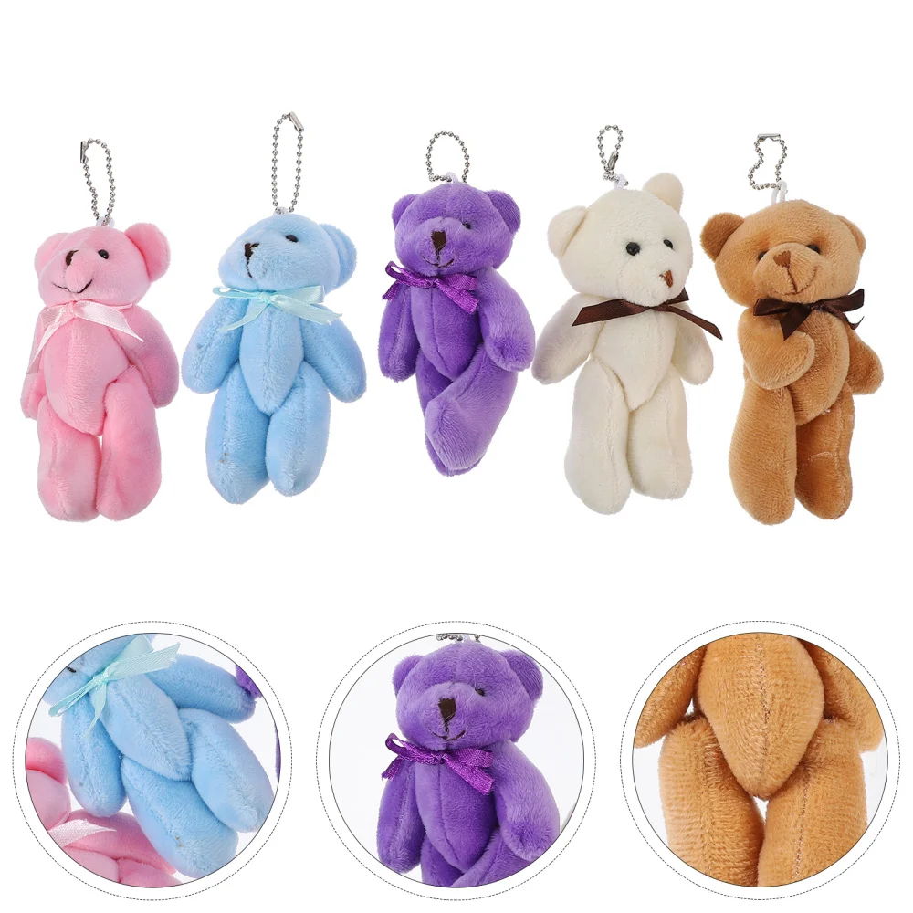 

5pcs Lovely Kids Doll Bear Shape Bag Pendant Wedding Gift Supply (Mixed Color)
