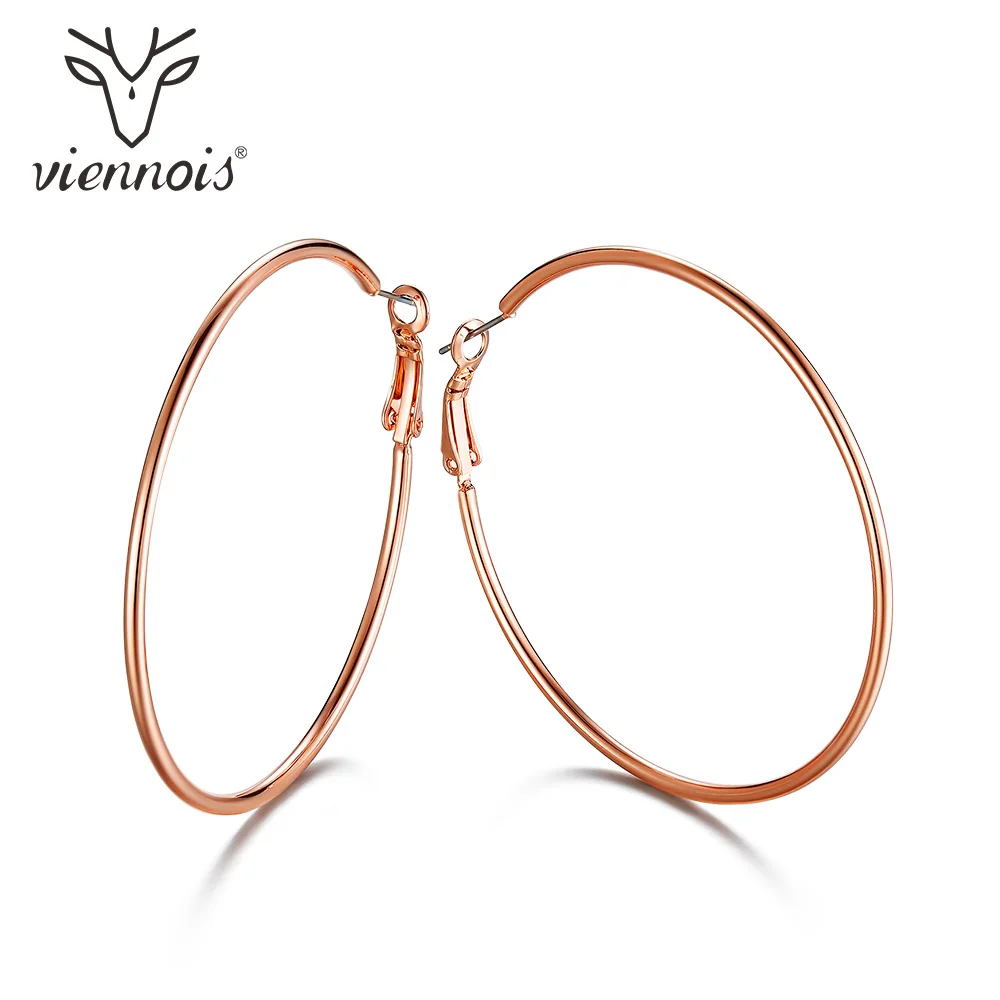 Viennois Light Gold Color Hoop Earrings for Women Round Simulated Pearl Female Trendy Jewelry | Украшения и аксессуары
