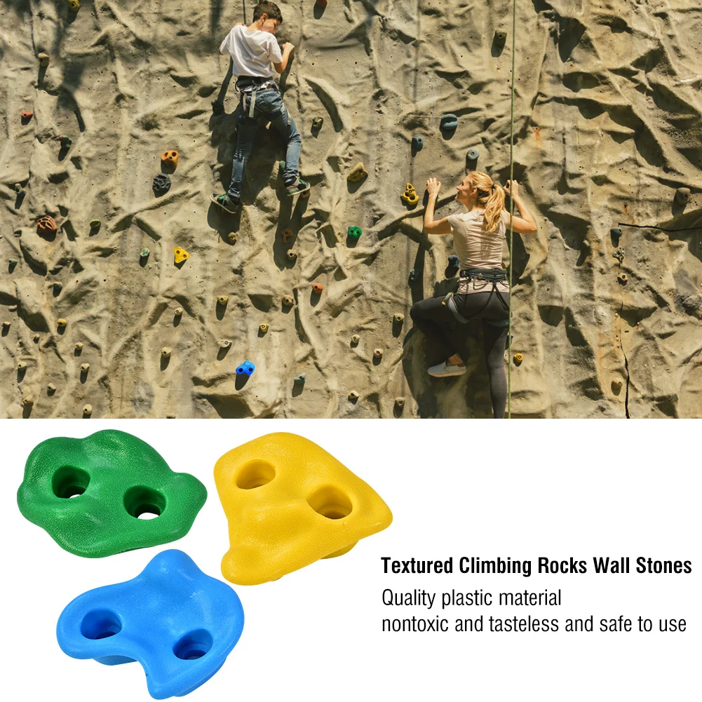 

10pcs Colourfast UV Protect Multi-Colour Textured Climbing Rocks Wall Stones Kids Assorted Kits Bolts Climbing Accessories