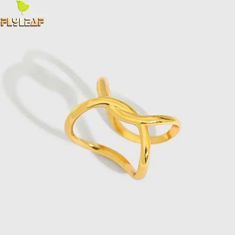 

925 Sterling Silver X Shape 18k Gold Clip On Earrings For Women Korean popular Lady Student Gift Fine Jewelry Flyleaf