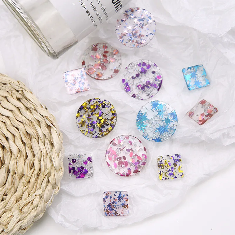 10 шт. элегантные серьги в Корейском стиле с геометрическим узором Круглый Кулон