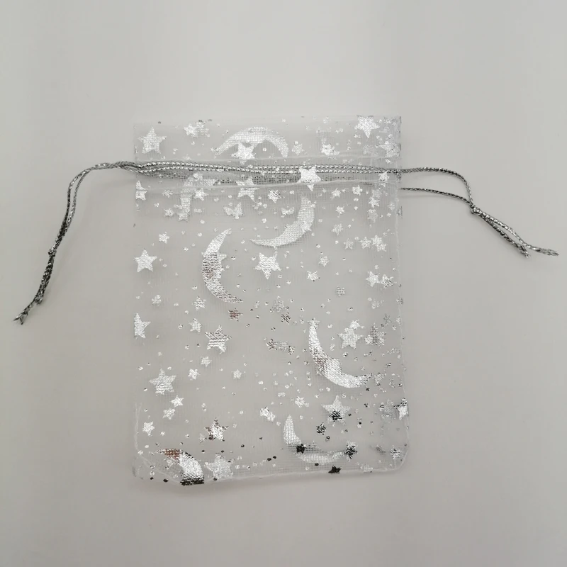 

Подарочные пакеты из органзы с бабочками, звездами, лунами, 1000 шт., 7x9, 9x12, 13x18, подарочные пакеты на шнурке для упаковки ювелирных изделий, мешочки для хранения