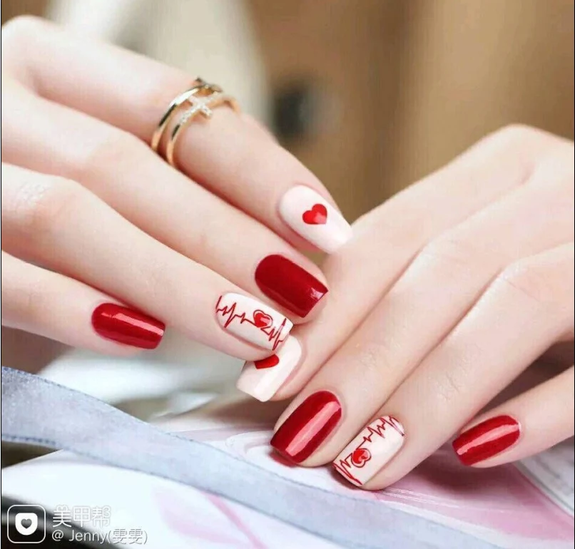 Наклейки для дизайна ногтей на День святого Валентина Hear Beat Charmming Обертывания YMX