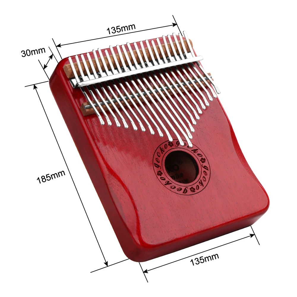 Пианино GECKO Kalimba 21 клавиша красное дерево большой палец музыкальный инструмент