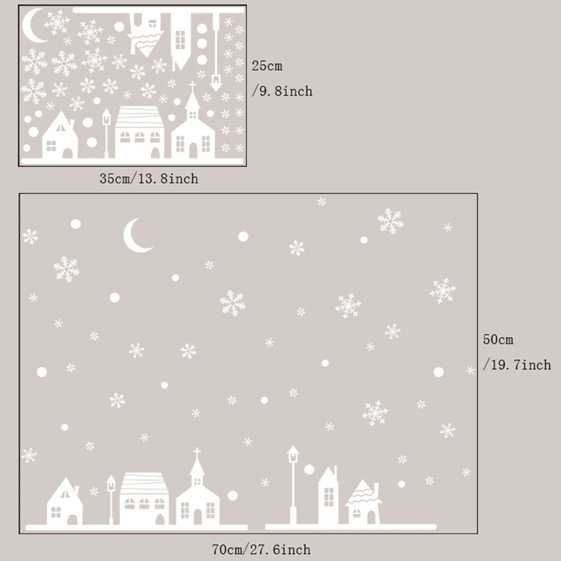 Static Cling Christmas Snow Scene Window Stickers Snowflakes Decoration | Дом и сад