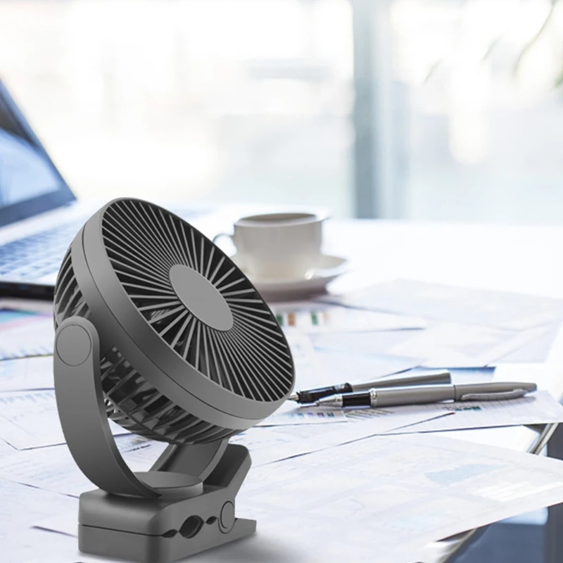 

Mini Desk Fan Clip Fan with 5000mAh, 3 Modes 360° Rotation Personal USB Fan for Outdoor Camping Indoor Gym Treadmill T21B