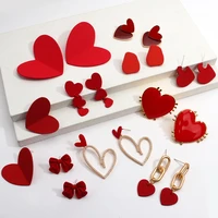 aensoa unique red heart dangle earrings for women cute love heart pendant drop earrings valentines day jewelry gift 2022
