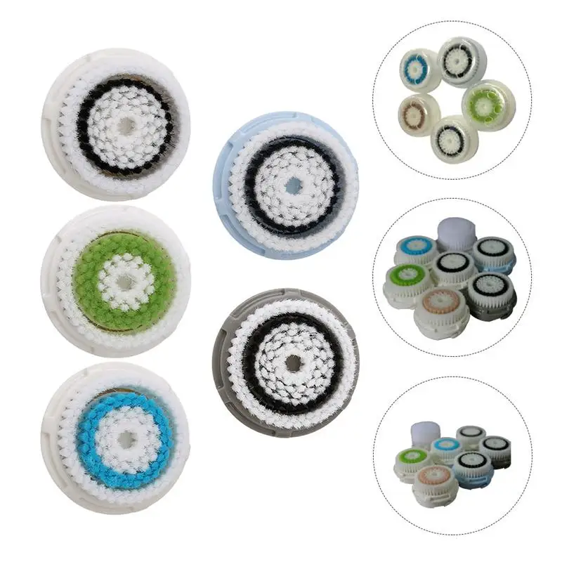 

5PCS Electric Face Cleaning Brush Head Sound Wave Cleaning Brush Head Washing Face Brush Head for Women Home Dorm