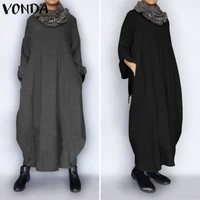 winter sweatshirts dress women robe vonda 2022 casual muslim sundress casual long sleeve maxi long dress vestidos