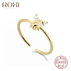 ROXI Блестящие кристаллы пчела Открытые Кольца для женщин и девочек обручальное кольцо 925 кольца из стерлингового серебра обручальные кольца ювелирные Bague