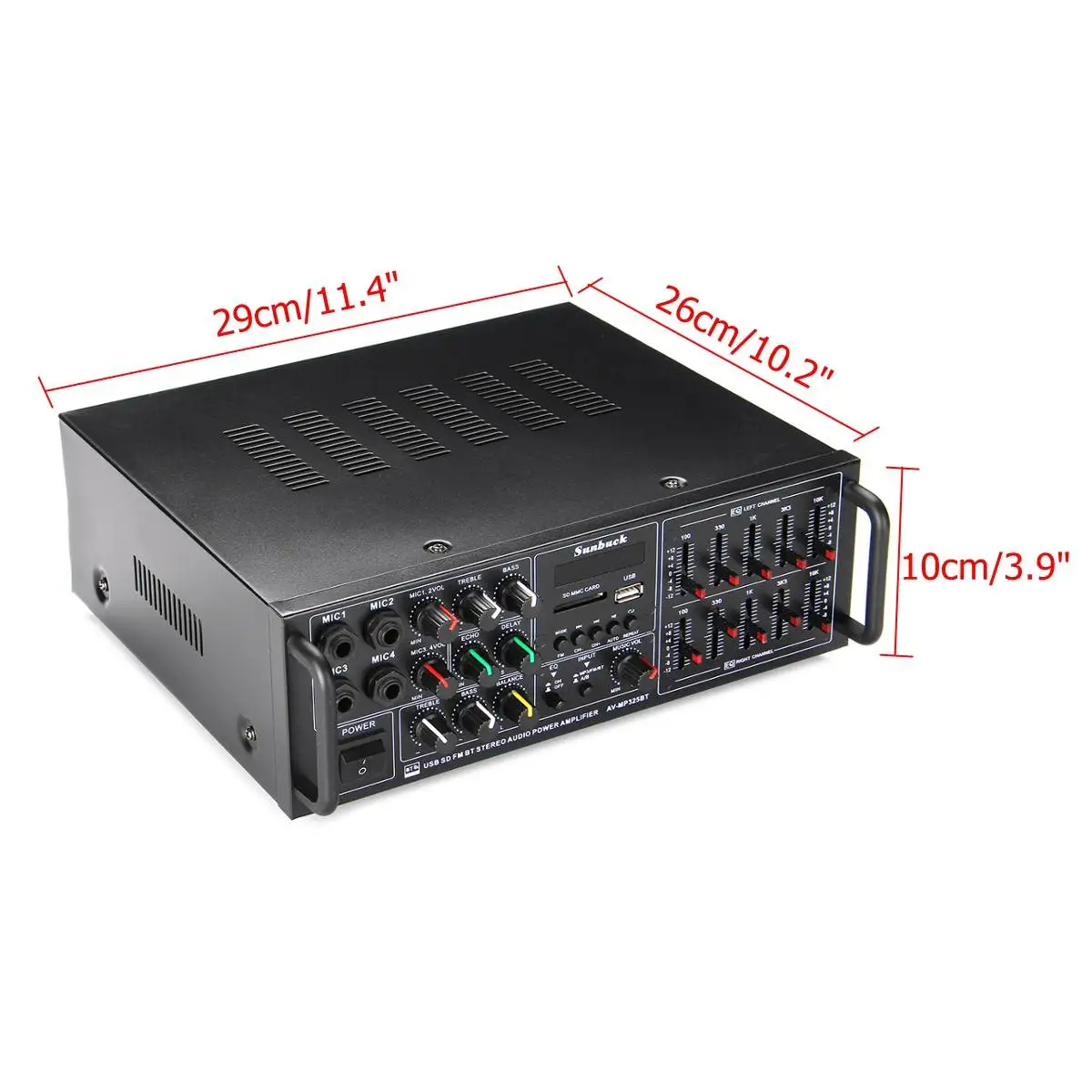 

5.0 bluetooth 2 Channel 2000W Home Theater Amplifiers Stereo USB AV Amp FM MP3 Remote Control Support 4 Micro