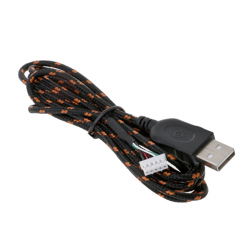 ПВХ нейлоновый USB-кабель для мыши сменный провод оранжевый белый Steelseries KANA