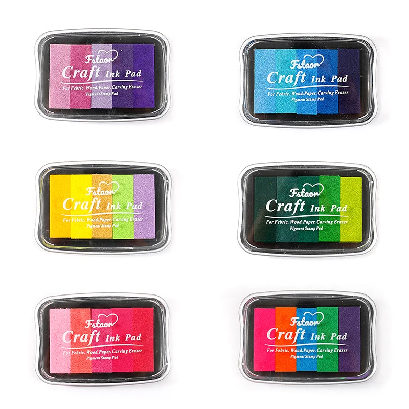 

5 Color Gradient Color Inkpad Finger Painting Inkpad Stamps for Scrapbooks Photo Albums DIY Decorative