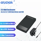 Внешний бокс GUDGA Hdd 3,5 дюйма 2,5 SATA на USB 3,0 6 Гбитс Корпус для жесткого диска SATA III чехол для твердотельного диска толщиной 10 ТБ внешний 3,5