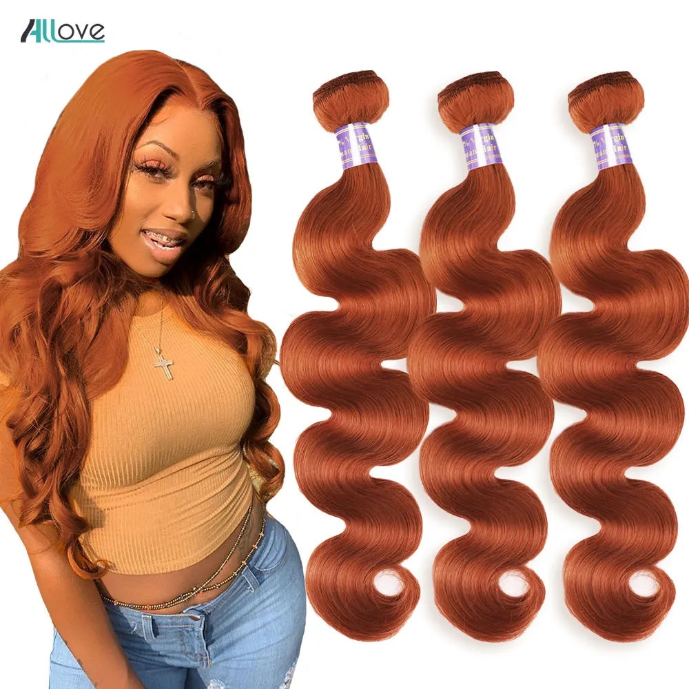 

Оранжевый имбирь волнистые пряди Allove предварительно Corlored пряди бразильская Упругая волна 4 пряди волос пучки человеческих волос Ombre пряди 1 ...