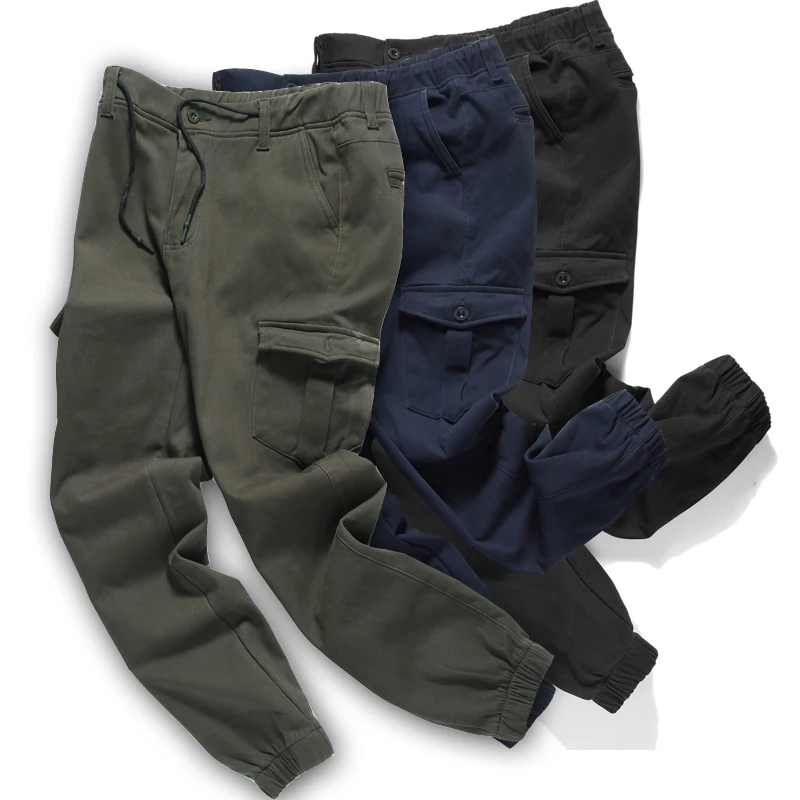 2020 мужские зимние брюки толстые теплые Карго повседневные флисовые карманы