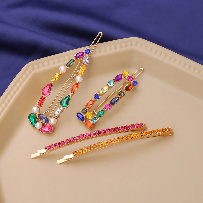 1 комплект корейские блестящие хрустальные шпильки для волос Женские