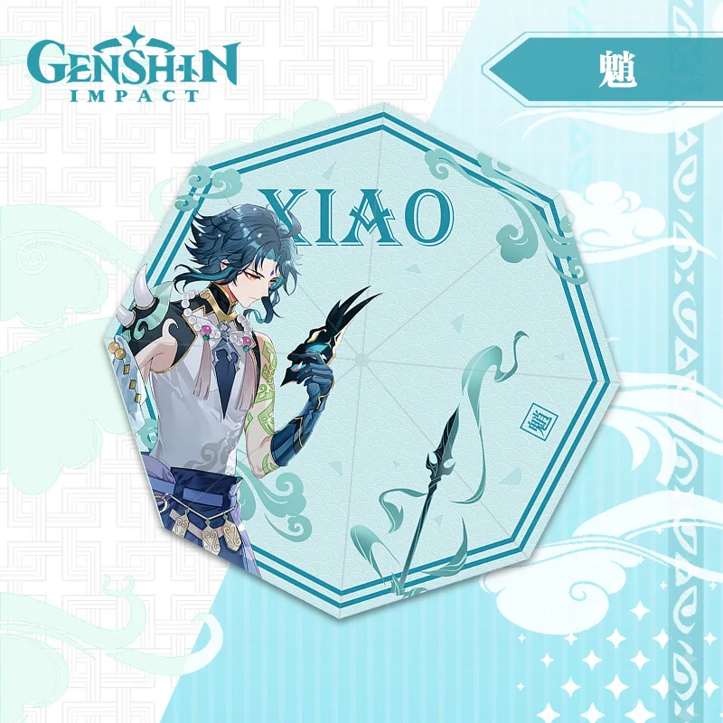 

Складной зонт от солнца Game Genshin, реквизит для косплея, Мультяшные уличные зонты Xiao, подарки, дождевое снаряжение 9140