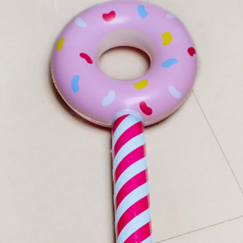 

12 Pcs Donut Shape Balloon Ornament Donut Shape Balloon La La Sticks Party Decor