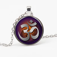 new sacred necklace yoga buddhist meditation chakra halo long chain amulet in indian mythology bliss glass dome pendant handmade