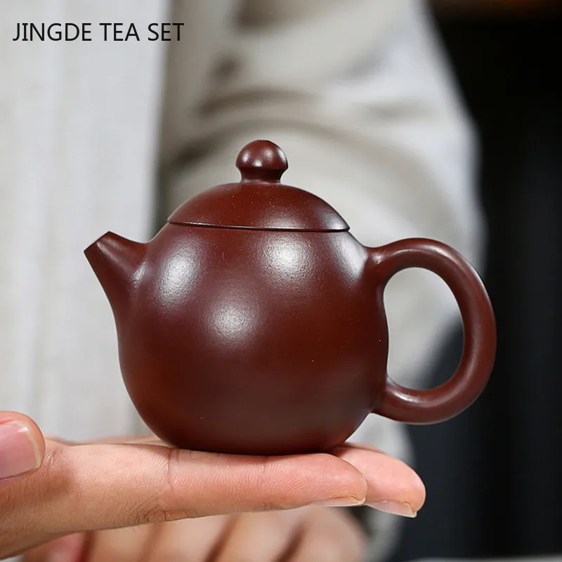 Yixing Dragon Egg Tea Pots Ball Hole Filter Purple Clay Teapot Beauty Kettle Raw Ore Handmade Teaware Chinese Tea Ceremony 100ml